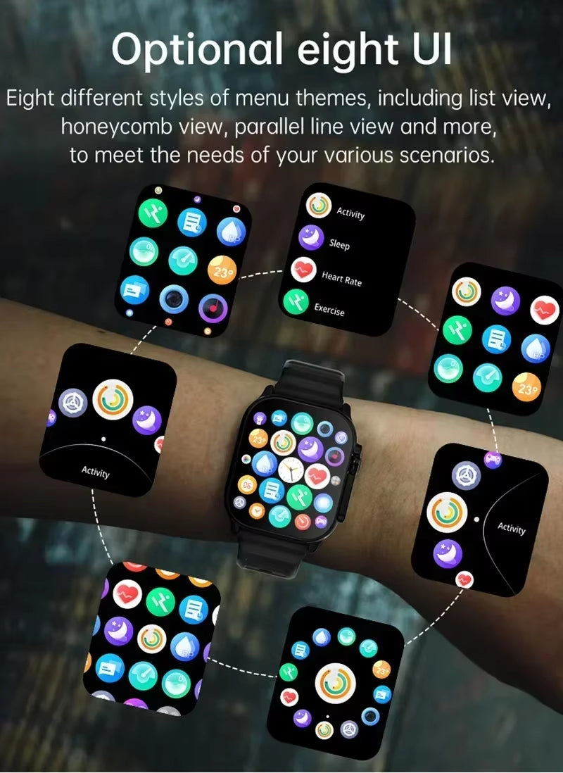 Bluetooth Smartwatch with Heart Rate Monitor, Message Alerts, and Sports Features for Android and iOS - Unisex Design