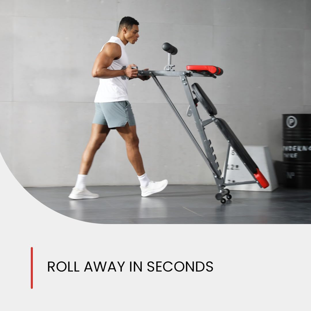 Multi-Functional FID Weight Bench for Comprehensive Full-Body Workouts – Hyper Back Extension, Roman Chair, Adjustable Ab Sit-Up Bench, Incline/Decline Bench, and Flat Bench