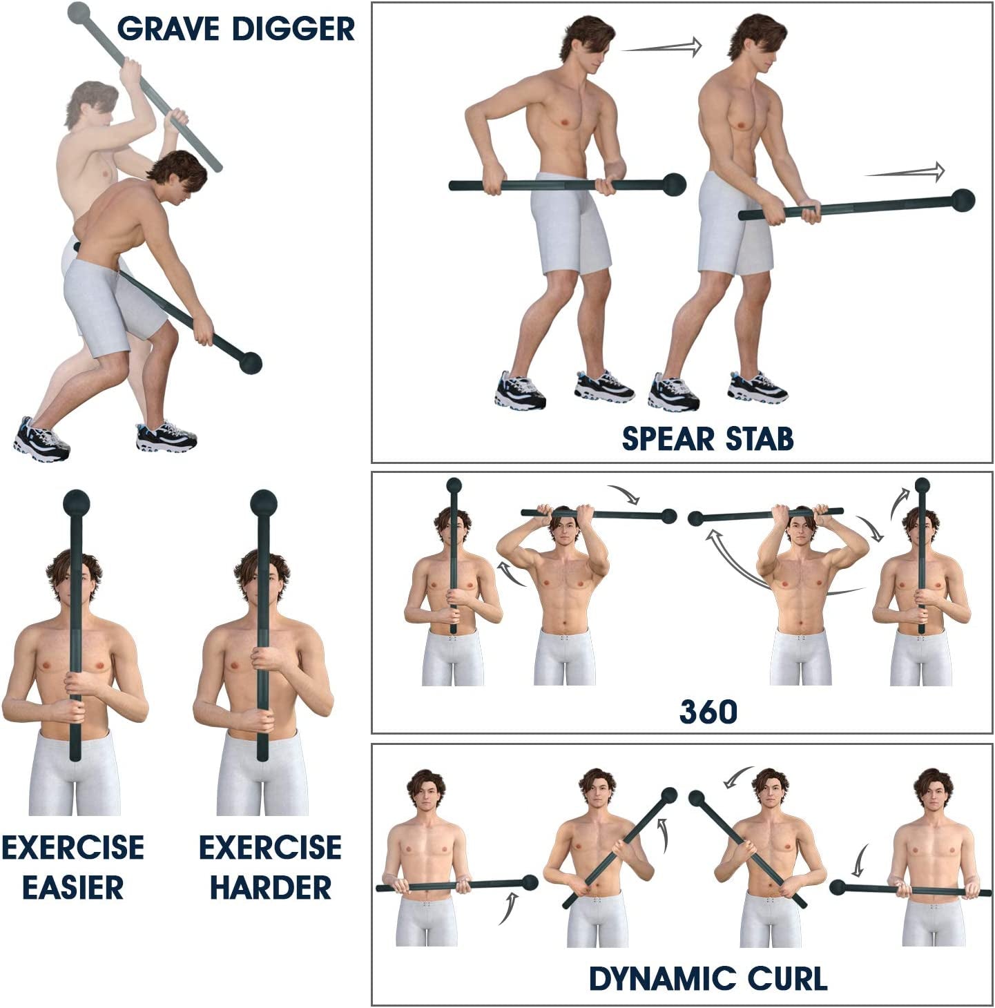 Steel Mace Bell for Comprehensive Strength Training – Full Body Workout Tool for Muscles, Shoulders, Grips, and Forearms – Available in 5 to 30 LB for Both Men and Women